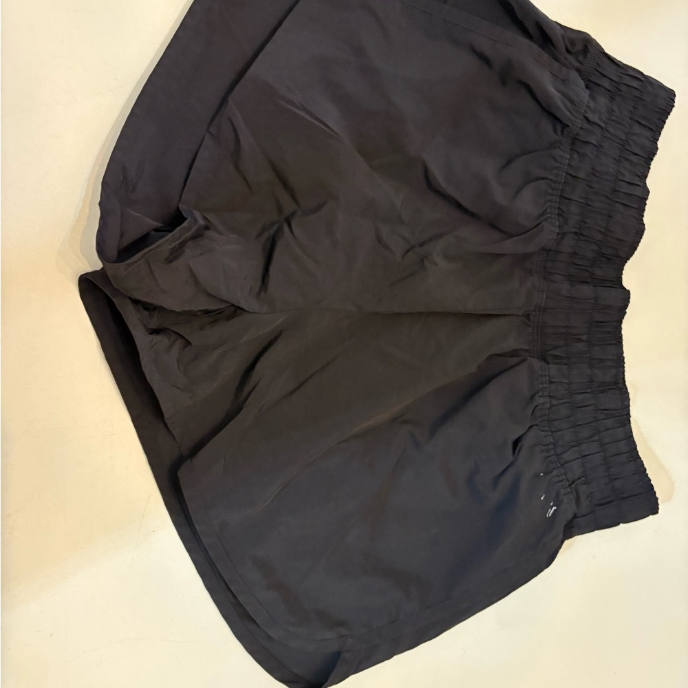 Black Elastic Waist Shorts